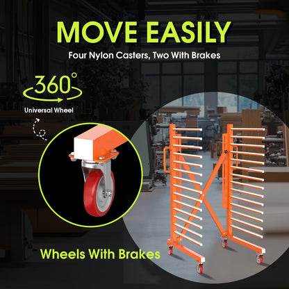 MOOFI 15-Shelf Door & Cabinet Door Paint Drying Rack–Heavy-Duty Metal Rack for Painting,Staining & Curing Doors,Cabinet Doors,Trim & Wood Panels– Space-Saving Drying System for Shops & Remodeling Pros