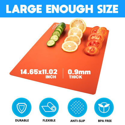 Goodluck 10 Pieces Flexible Cutting Boards, BPA Free Plastic Cutting Boards for Kitchen, Non Slip Cutting Mat for Meat and Vegetables
