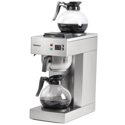 NUPANT 12-Cup Coffee Maker 1.8L Commercial Drip Coffee Maker + 200-Pack 16oz Insulated Paper Cups with Lids | Complete Pour Over Coffee Serving Bundle for Coffee Bar, Restaurant & Catering