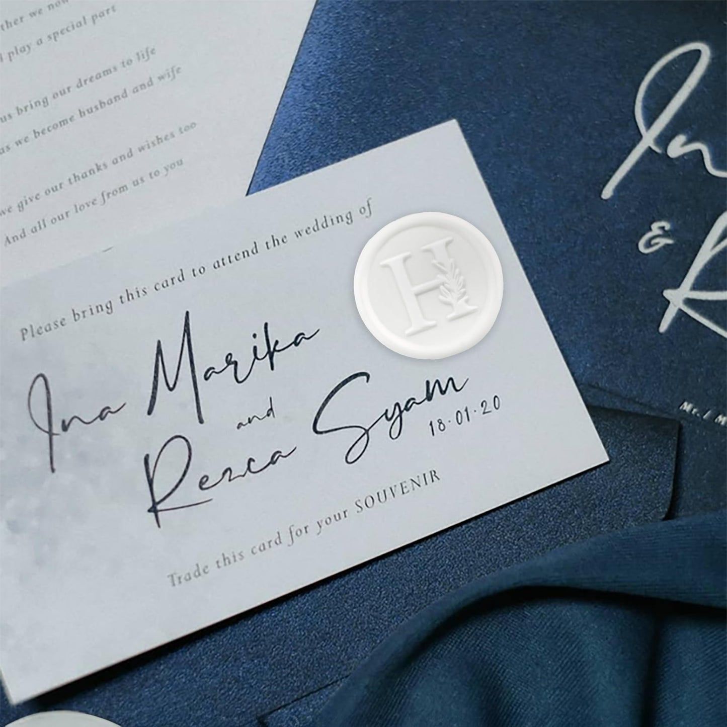 100Pcs White Wax Seal Stickers Handmade Vintage Botanical Leaves Adhesive Letter Wax Stickers for Wedding Party Invitations, Envelope, Gift Wrap, Christmas(Initial X, White)