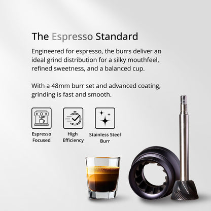 1Zpresso J-Ultra Manual Coffee Grinder Iron Gray, Conical Burr, Foldable Handle, Magnet Catch Cup Capacity 40g, Numerical Adjustable Finely Setting, Faster Grinding Efficiency Ideal for Espresso