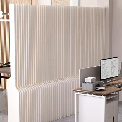Paper Room Divider，Folding Privacy Screen, Portable Paper Room Partition, Accordion wall Divider for Dorm Office Studio Exhibition Salon (6.6'W x 5.3'H)