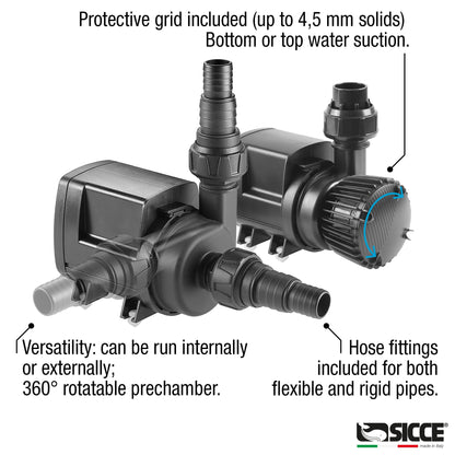 SICCE Syncra SDC 7.0 Water Pump 800-1900 gph WIFI Apex Controllable Aquarium DC Return with Controller | Quiet, Submersible or External | Fish Tank, Sump, Pond, Freshwater and Saltwater Marine Use