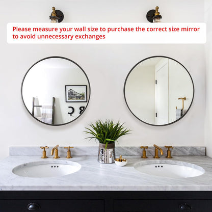 20 inch Fabuday Black Circle Mirror for Wall - Round Mirrors for Bathroom, Entryway, Living Room, Hallway, Bedroom