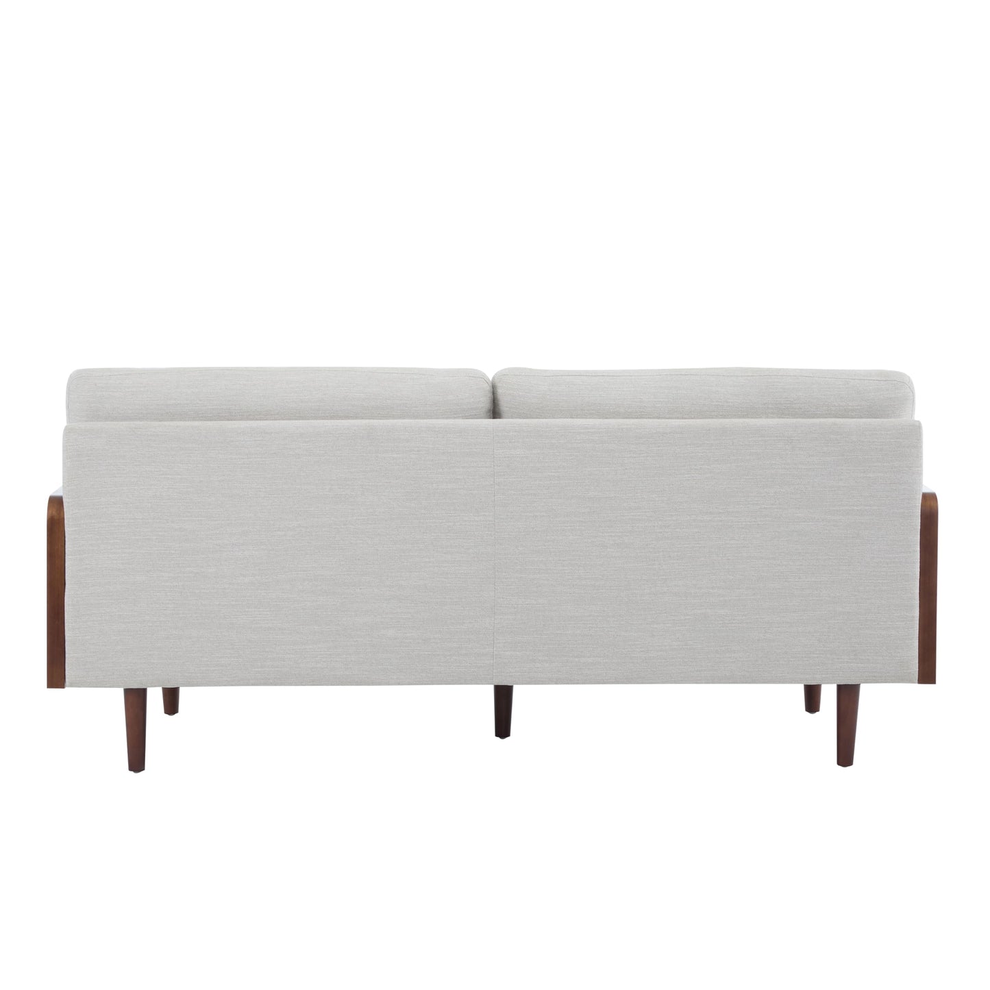 Christopher Knight Home Arboris Modern Rubberwood Frame, Fabric Upholstered Loveseat, Living Room/Bedroom/Apartment Couch/Sofa with Toss/Back Pillows and Removable Cushions, Beige+Light Walnut