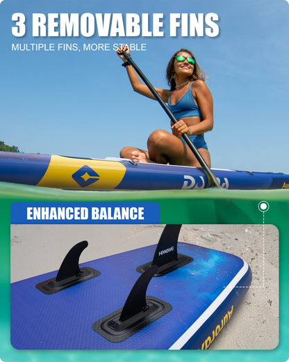 DAMA Stand Up Paddle Board for Family Use on Lakes, Rivers and Coastal Waters, Extra Wide All-Around Design, 11'6" x 34" x 6", 450 lbs Capacity, Stable for Beginners, 2+1 People and Pets