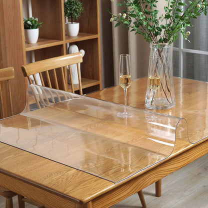 12x28 inch Wadrac Clear Table Protector Plastic Table Cloths PVC Night Stand Table Cover Mat Office Desk Mat Shelf