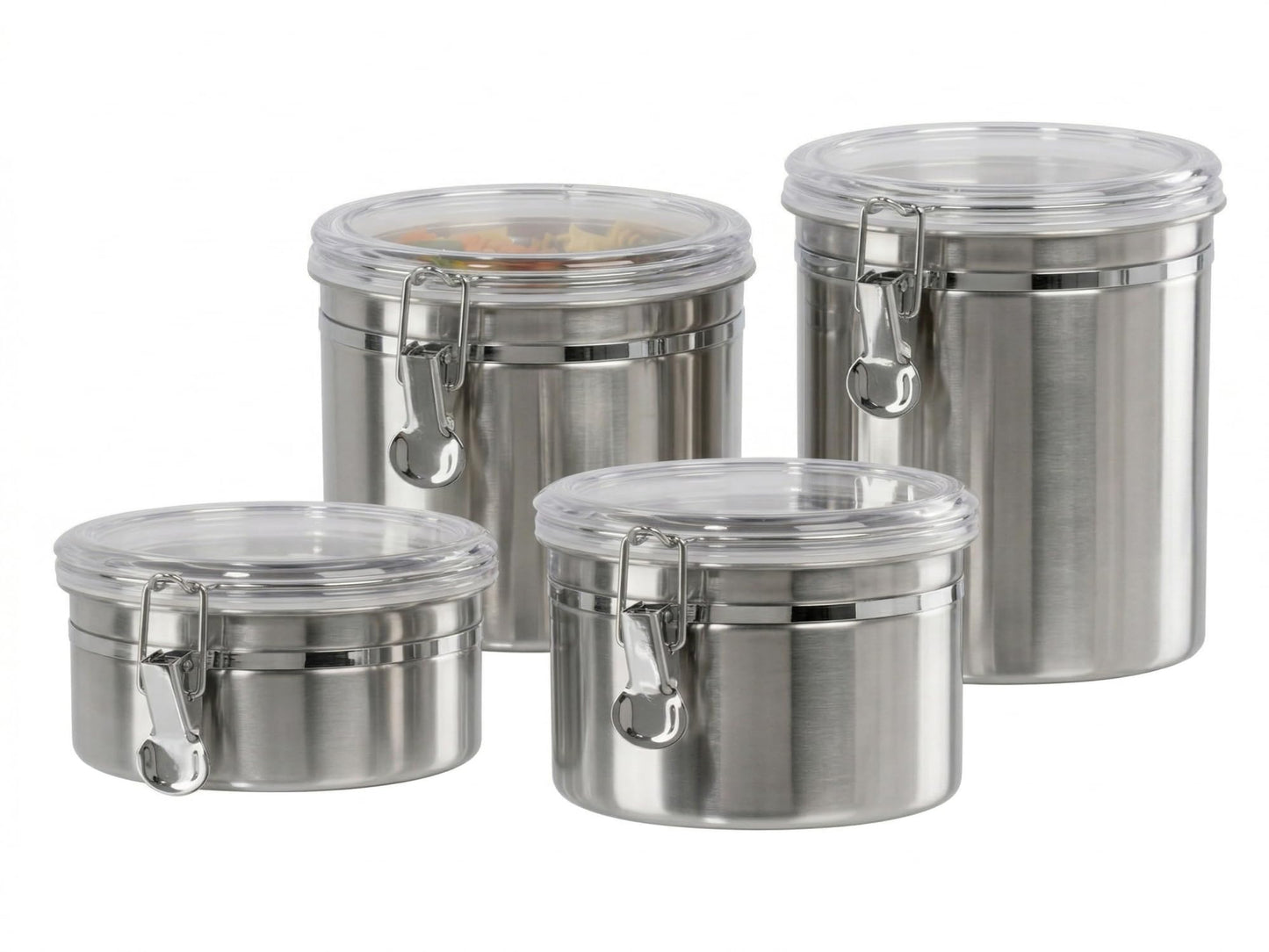 Steel Canister Set - 4pc Clear