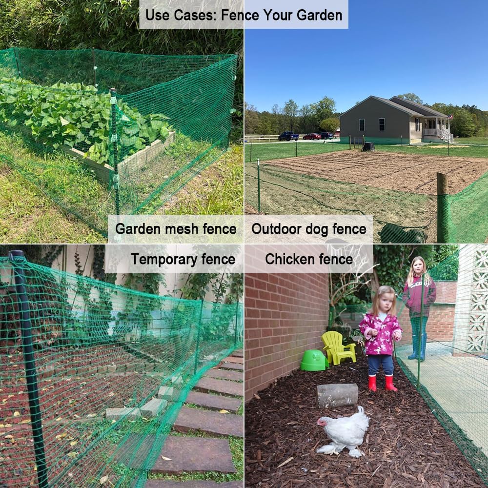4x100 Plastic Garden Fence FT Deer Fence Netting, Temporary Mesh Fencing Animal Barrier for Deer, Chicken, Poultry