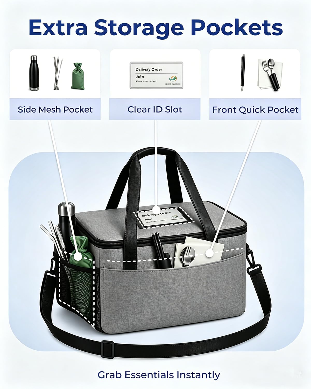 musbus Portable Drink Carrier Suitable for Doordash Accessories Grubhub Postmates Drivers, Reusable Cup Holder Carrier with Handle,Perfect for Plastic Drink Holder take Out Cup Carriers for delivery