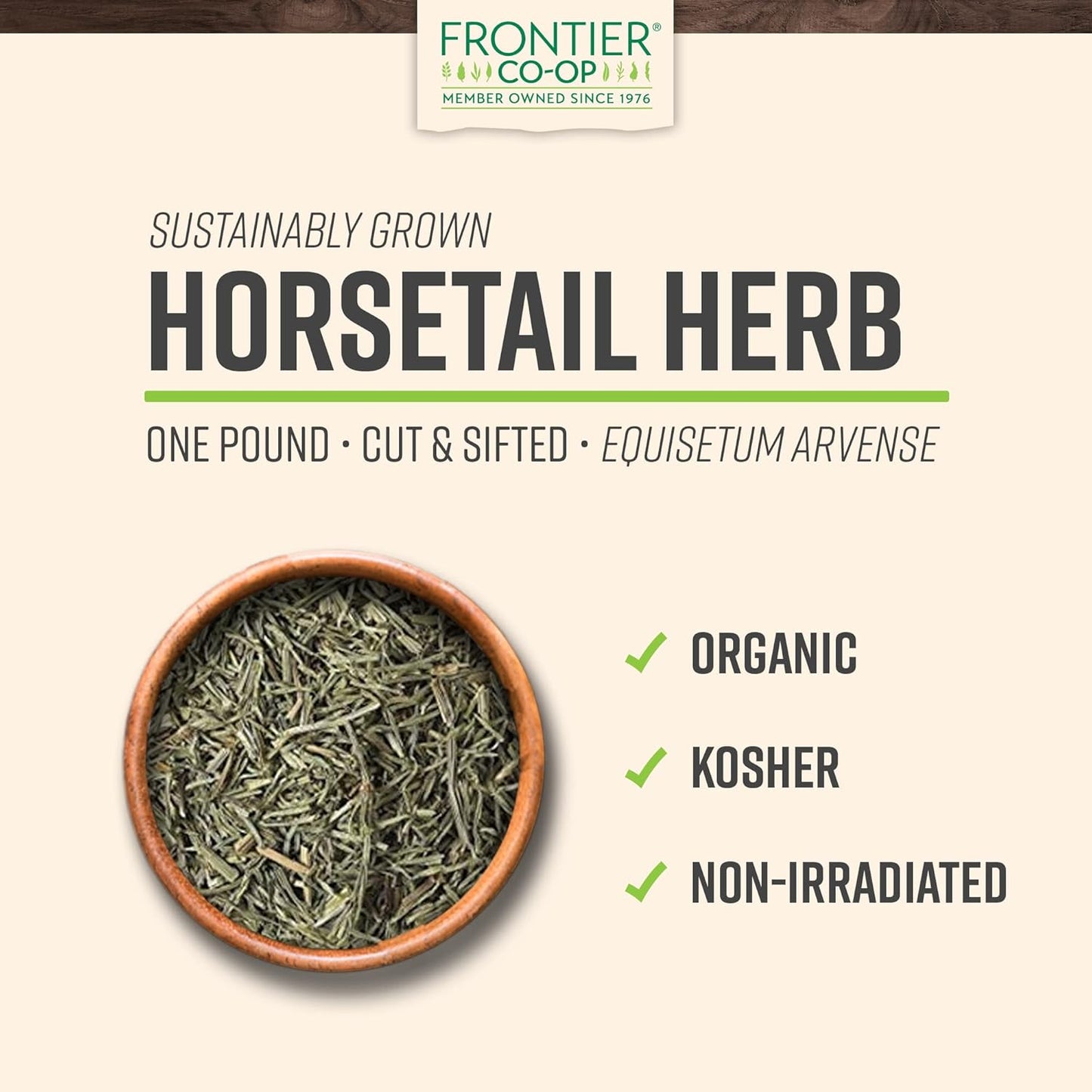 Horsetail 1lb Frontier Co-op Organic Cut & Sifted Herb