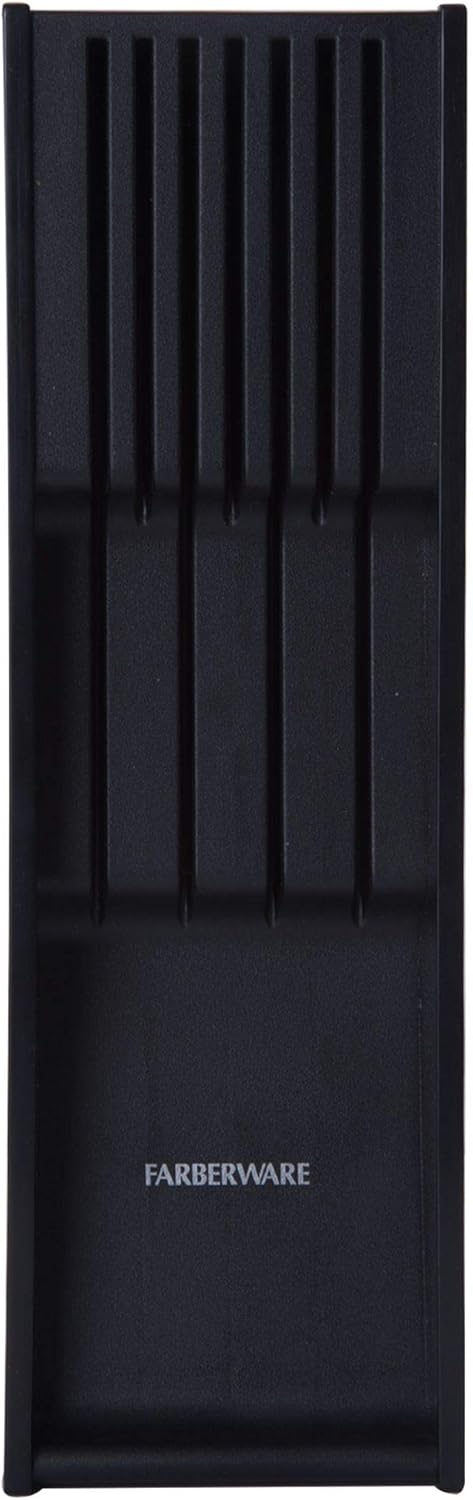 Farberware 5229614 7 Slot In Drawer Knife Organizer, 18-Inch, Black