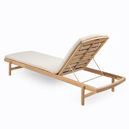Christopher Knight Home Brolen Acacia Wood Chaise Lounge Chair Outdoor Set of 4, Patio Outdoor Chaise Lounge with Cushions, Adjustable Backrest Lounge Sofa, Wooden Sunbathing Pool Lounger, Teak+Beige