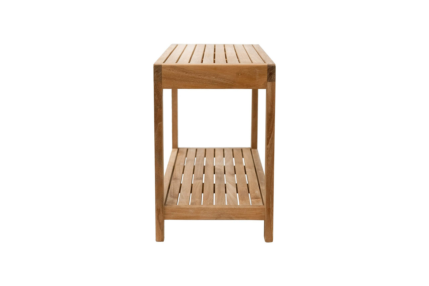 NORDIC STYLE TEAK Wood Shower Stool and Spa Bench with Shelf, Teak Shower Bench for Indoor and Outdoor Use, Teak Storage Bench, Teakwood Shower Bench, Natural Finish, 35"