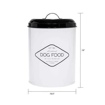Amici Pet Buster All Natural Canister, Metal Storage Container with Handle Lid & Silicone Gasket Seal, Minimal Countertop Food Bin for Pantry, Pet Treats & Kitchen Dry Goods - 272 Oz (10.5"L x 14"H)