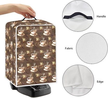 Coffee Maker Cover, Durable Handle Coffee Print Stand Mixer Cover for Kitchen Aid, Dustproof for Small Appliances