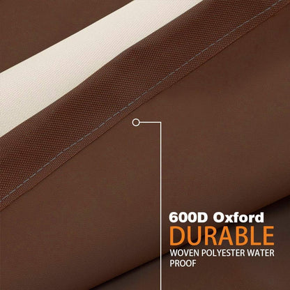 Vailge Rectangular Coffee Table Cover - Heavy Duty Waterproof Protection for Outdoor Furniture | Fits Large Tables (Beige & Brown)