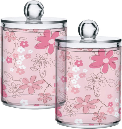 Kigai Watermelon 2PC Airtight Transparent Plastic Storage Jar for Food, Herbs, Tea, Easy to Use with Storage Lid
