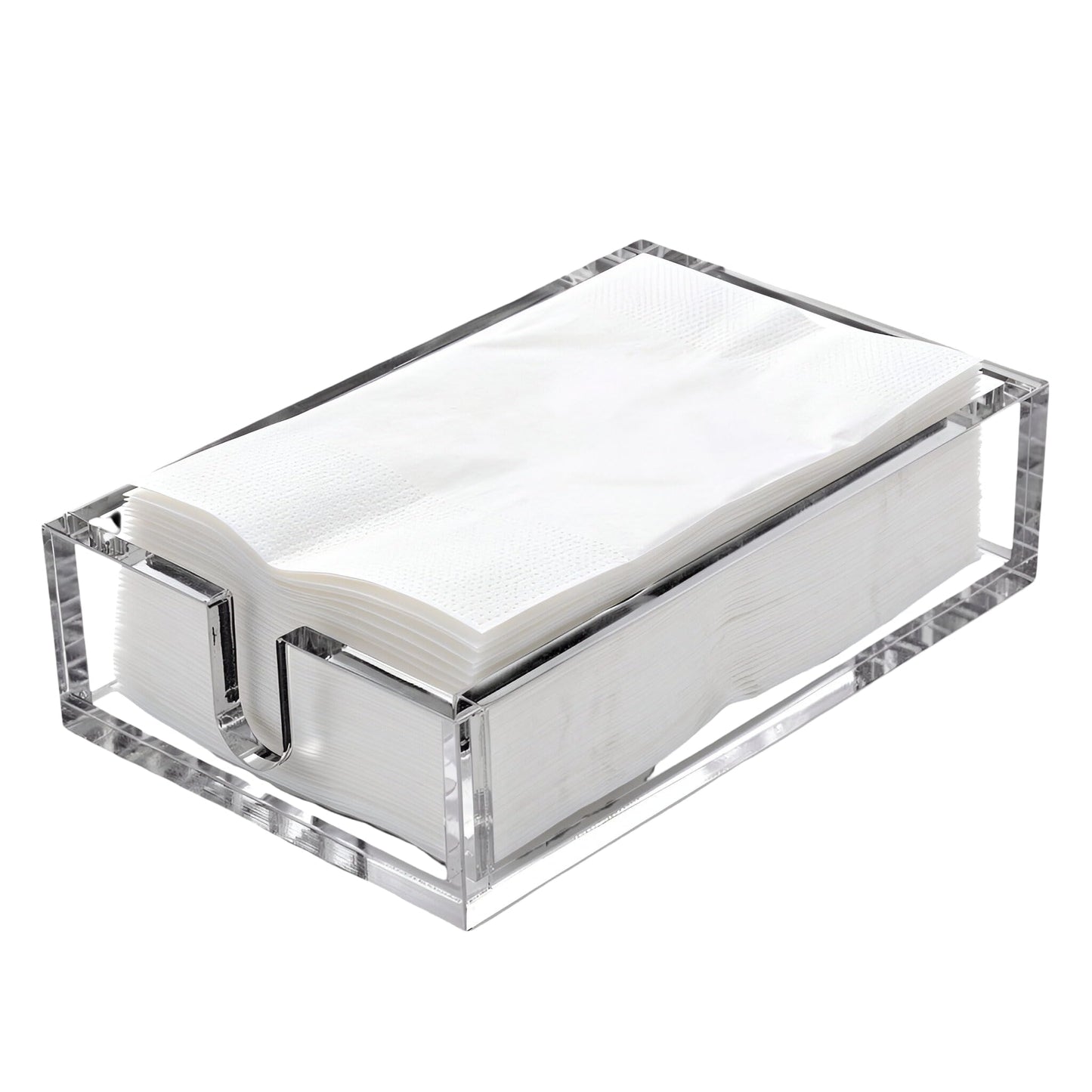 Luxury Clear Acrylic Napkin & Guest Towel Holder for Bathroom, Kitchen and Dining Table