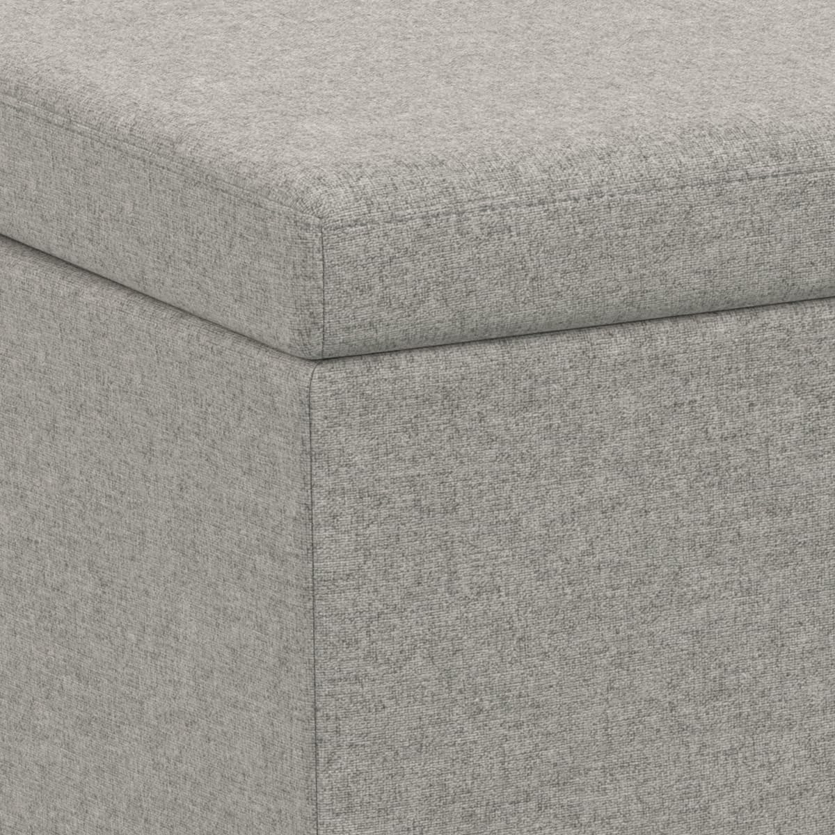 SIMPLIHOME Avalon Extra Large Storage Ottoman Bench - 54 inch Wide Upholstered Linen Look Fabric Rectangular Lift-Top Ottoman in Cloud Grey, Contemporary Bench for Living Room with Hidden Storage