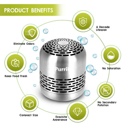 Purriko Refrigerator Deodorizer,Lasts up to 10 Years,Refrigerator Odor Eliminator,Fridge Deodorizer,More Effective Than Baking Soda Bamboo Air Purifying Bags