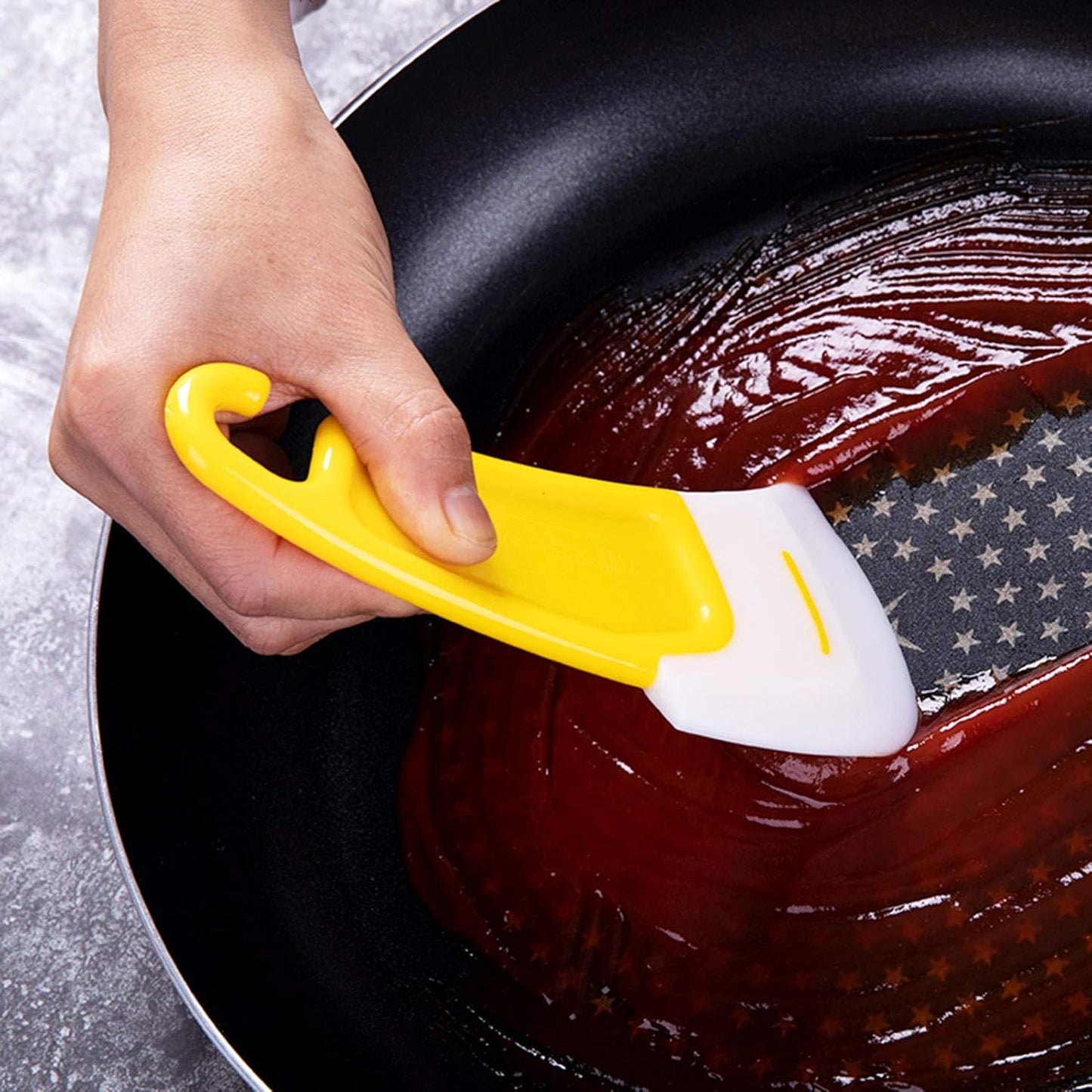 MXY Kitchen Silicone Spatula Pack of 1 PC for Dirty Fry Pan Dish Pot Washing Scraper Cleaning Brush