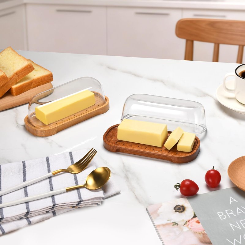 Butter Dish with Lid, Butter Container Holds for East/West Coast Butter, Butter Tray with Lid Fridge - Butter Holder for Counter, 2026 Upgrade