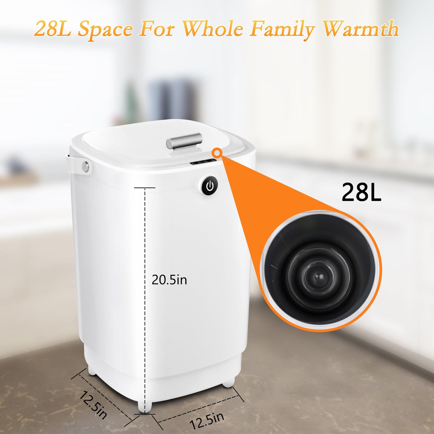 Large Towel Warmers for Bathroom,Luxury Portable Bucket Towel Warmer Fits Up to Two 70"X80" Oversized Towels with Timing Auto Shut Off, Yellow