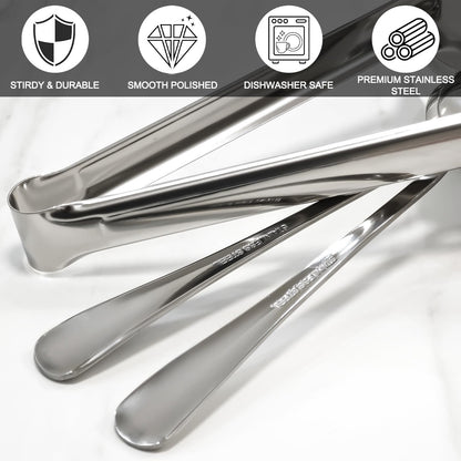 30 Pieces Stainless Steel Large Serving Utensils Set with Serving Spoons, Slotted Serving Spoons, and Serving Tongs Metal Serving Utensils for Parties Buffet Banquet