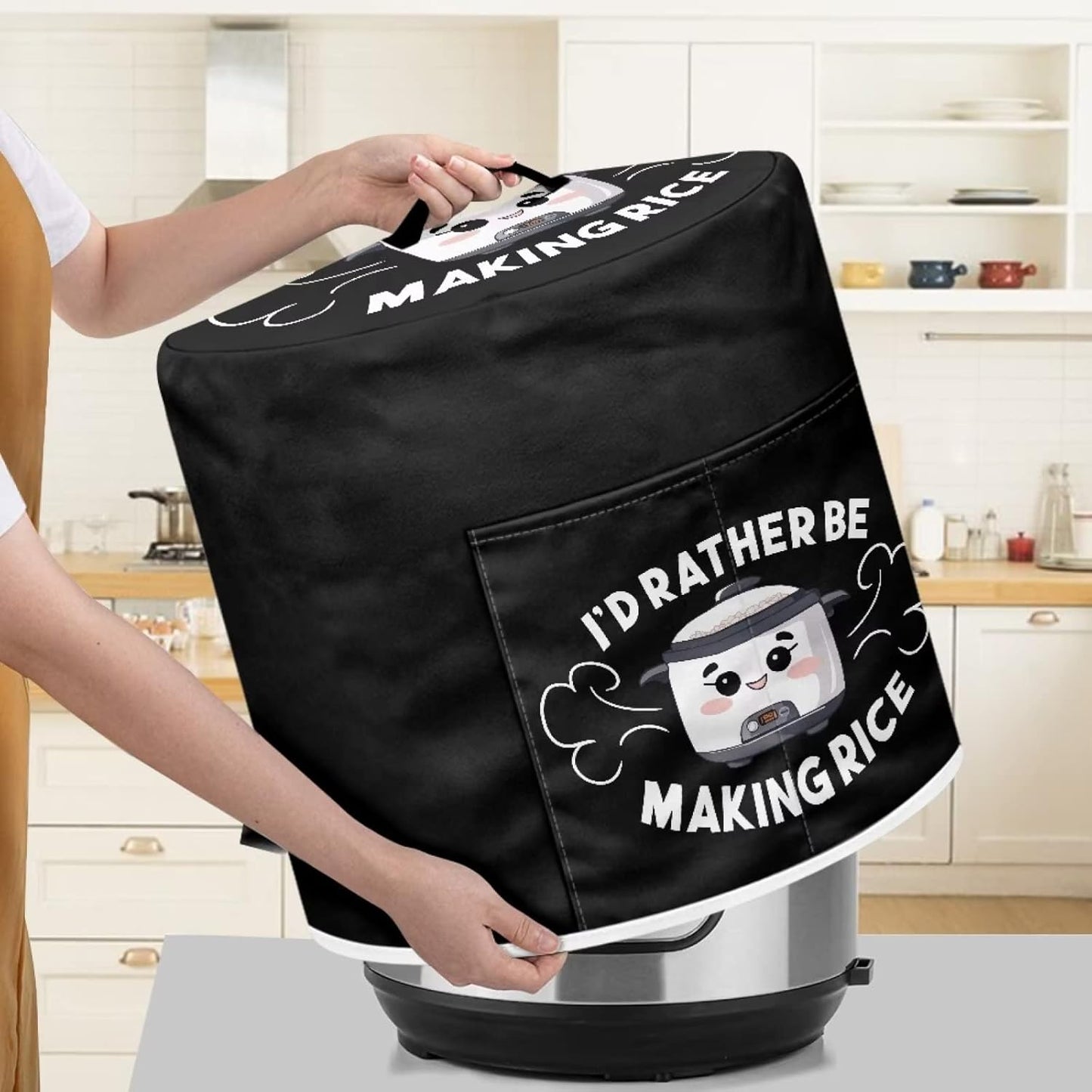 I'd Rather Be Making Rice Pressure Cooker Cover, Round Dust Cover with Funny Designs for Kitchen