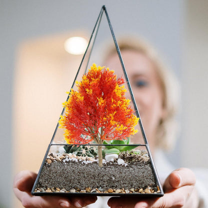 SUPVOX Mini Maple Tree Plant, Artificial Maple Tree Plastic Model, Miniature Figurine, 4pcs for Fairy Garden