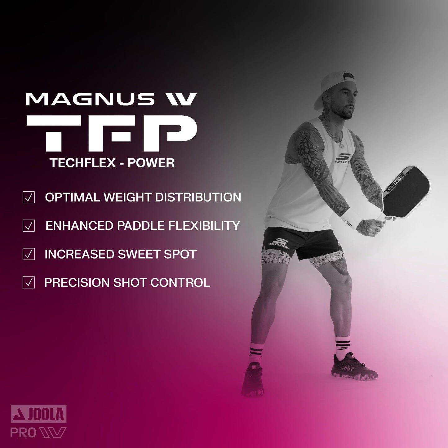 JOOLA Tyson McGuffin Magnus Pro IV 14mm Pickleball Paddle - Elongated Shape for Power & Reach - Propulsion Core Increases Spin & Control - UPA-A Certified - NFC Chip Enabled.
