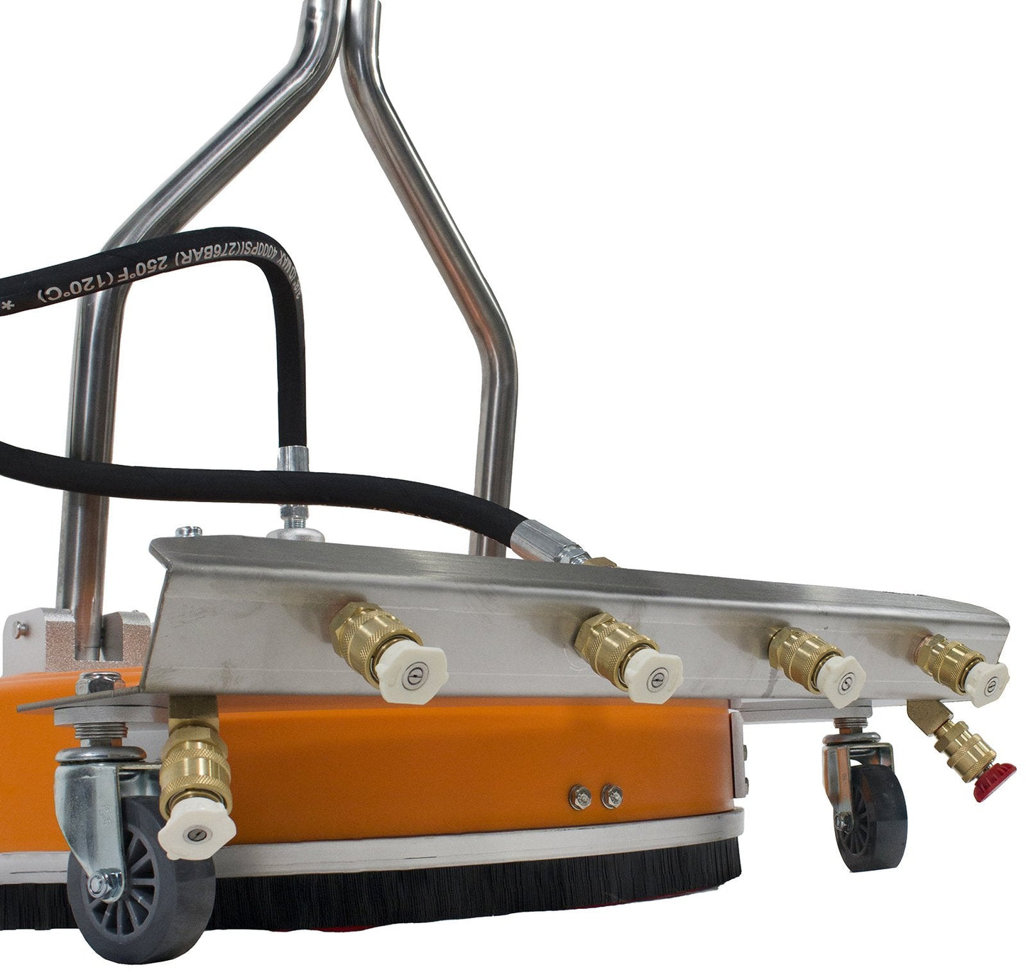 Erie Tools 20" Polypropylene Surface Cleaner with Wheels, 4 Nozzle Spray Bar, Side Nozzles Front Spray Bar, Dual Trigger Guns, Wheels, 4000 PSI 4 GPM