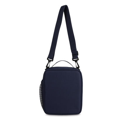 PackIt Freezable Crossbody Lunch Box, Midnight Navy, Technology, Fully Freezable, Collapsible, Reusable, With Top Handle, Front Slip Pocket. Effortlessly Carry, Fresh Every Time