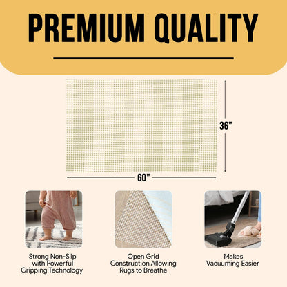 Non Slip Area Rug Gripper 3x5 Feet, Rug Gripper for Hardwood Floors, Laminate, Vinyl, Stone & Tile, Anti Slip Area Rug Pad for Under Rugs