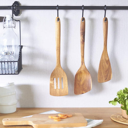 FAAY 3-in-1 Wooden Spatulas, Eco-Friendly Kitchen Utensils from High Moist Resistance Teak for Non Stick Cookware
