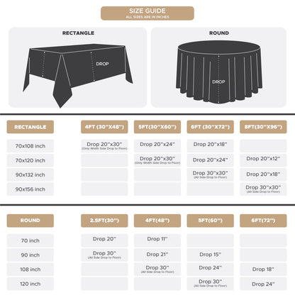 Fitable 6 Pack Gold Round Tablecloths - 90 Inches Round - Wrinkle and Stain Resistant Fabric Table Clothes, Washable Polyester Table Covers for Wedding Party Banquet Formal Events Fall Thanksgiving