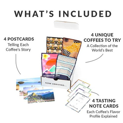 Atlas Coffee Club Gourmet Coffee Discovery Set - 4-Pack Variety Box of Premium Single Origin Coffees