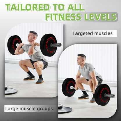 Fitvids 2" Olympic Bumper Weight Plates 260 LB Set, Colored