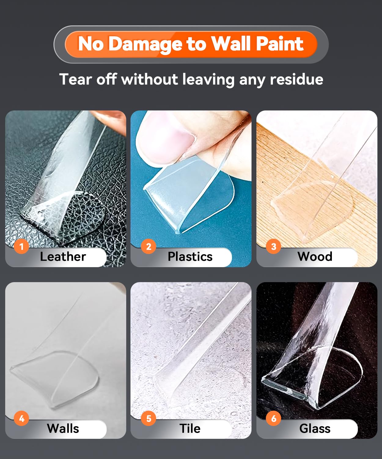 Cosygo Large Mounting Putty No Trace, Museum Double Sided Tape Glue Adhesive Dots Clear Sticky Tack, Non-Toxic Picture Hanging Adhesive, 0.39 x 0.78 in (252 Pcs)