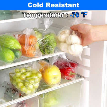 Food Storage Bags, 12” x 16” Clear Plastic Bags, Fresh-Keeping Produce Bags Roll for Food, Fruit, Vegetable, Refrigerator Storage, Kitchen, Supermarket, 1 Roll 350 Storage Bags