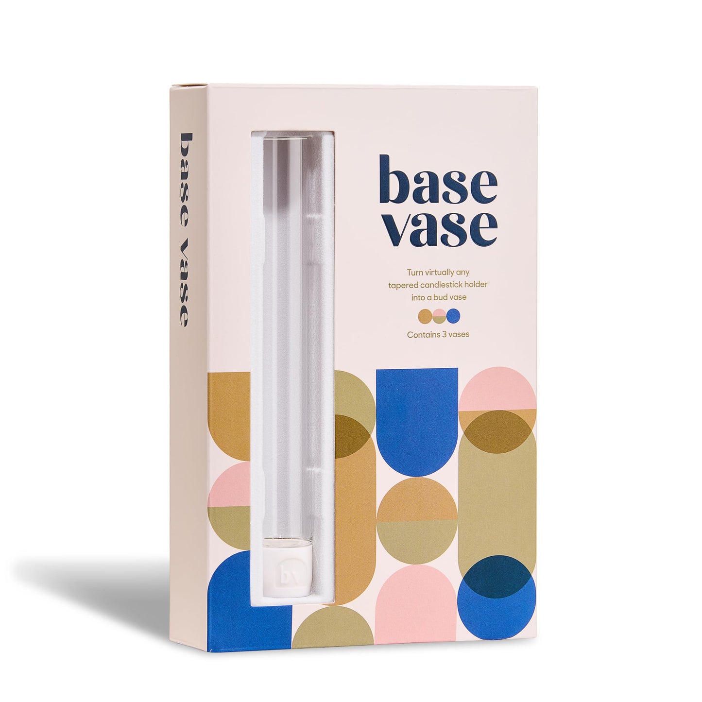 Base Vase (3-Pack) - The Bud Vase that Fits in Taper Candle Holders | Create Floral Arrangements for Tablescapes, Centerpieces, Weddings and Home Decor