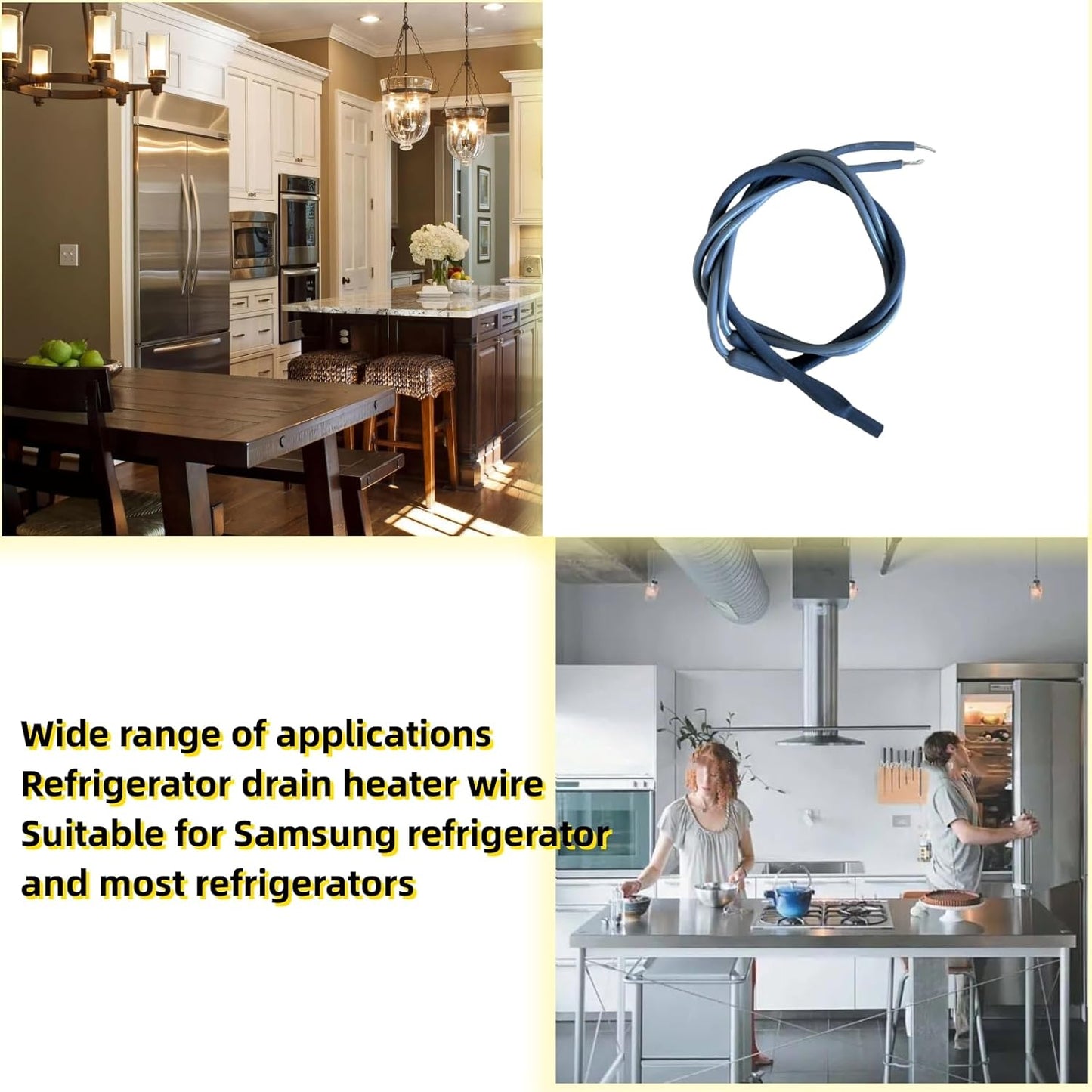 2023 Upgraded SH502 Drain and Door Heater Wire, 32 Inches Long for French Door Refrigerator