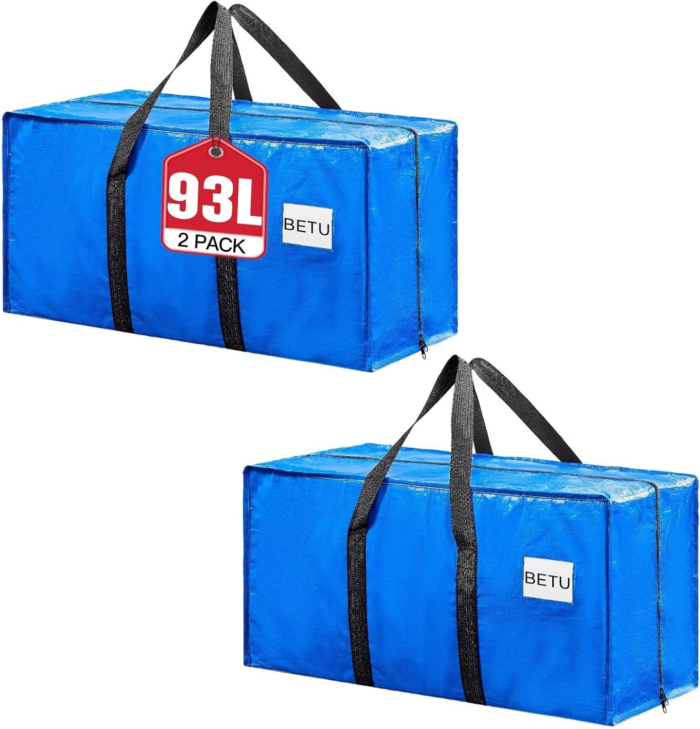 2 Pack Packing 29L 14W 13H BETU Moving Bags Moving Storage College Dorm Camping Travel PE Heavy Duty, Sturdy Handle