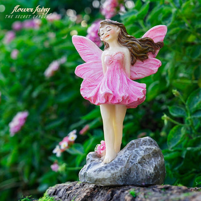 2-Piece Miniature Fairy Garden Accessories, Hand-Painted Resin Fairy Figurines for Gardens, Potted Plants, Lawn & Yard Decor, Ideal for Terrariums, Best Gift for Garden Lovers