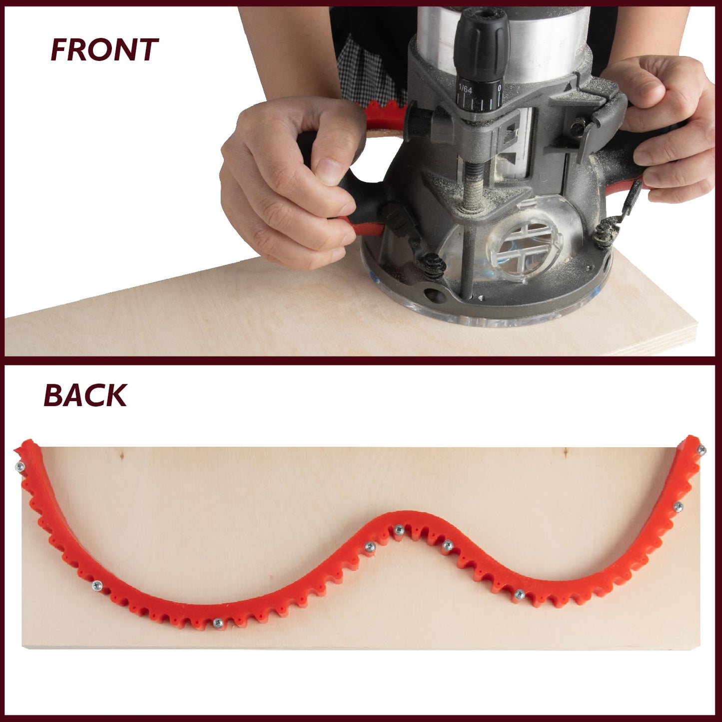 O'SKOOL 78" Flexible Curve Guide for Router, Adjustable Template for Trim Routing odd Shape and Complex Contour curverture, MAM012