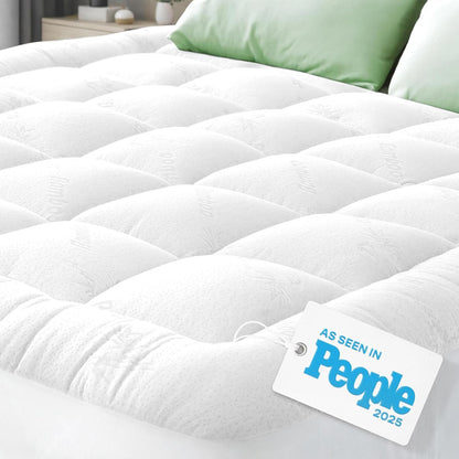 Niagara Ultra Soft Mattress Topper - Viscose Bamboo Pillow Top for Back Pain Relief | Twin Size, White