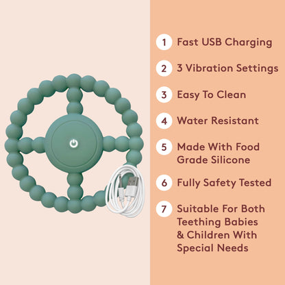 Vibrating Sensory Chew Toy - Superior Sensory Experience to Standard Autism Chew Toys. USB Chargeable. 3X Vibration Settings. Sensory Chew Toys for Autistic Children & Vibrating Teether for Baby