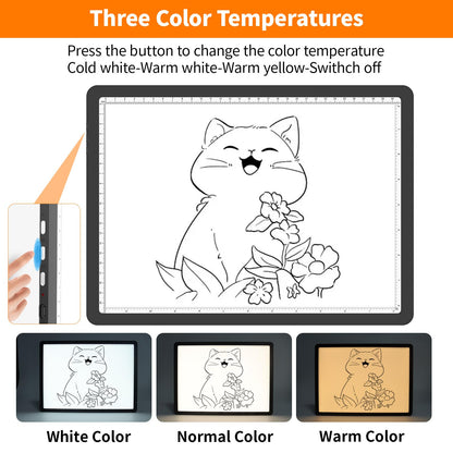 Elice Magnetic A4 Light Board for Diamond Painting, Ultra-Thin Tracing LED Light Box with Side Buttons, Super Bright Diamond Art Light Pad, Light Table for Drawing, Sketching, Weeding Vinyl - Black
