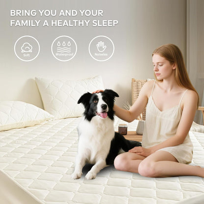 18 Topper+2pcs Waterproof Mattress Protector Full, Deep Pocket Fitted Mattress Pillow Cases - Leakproof, Oeko-TEX